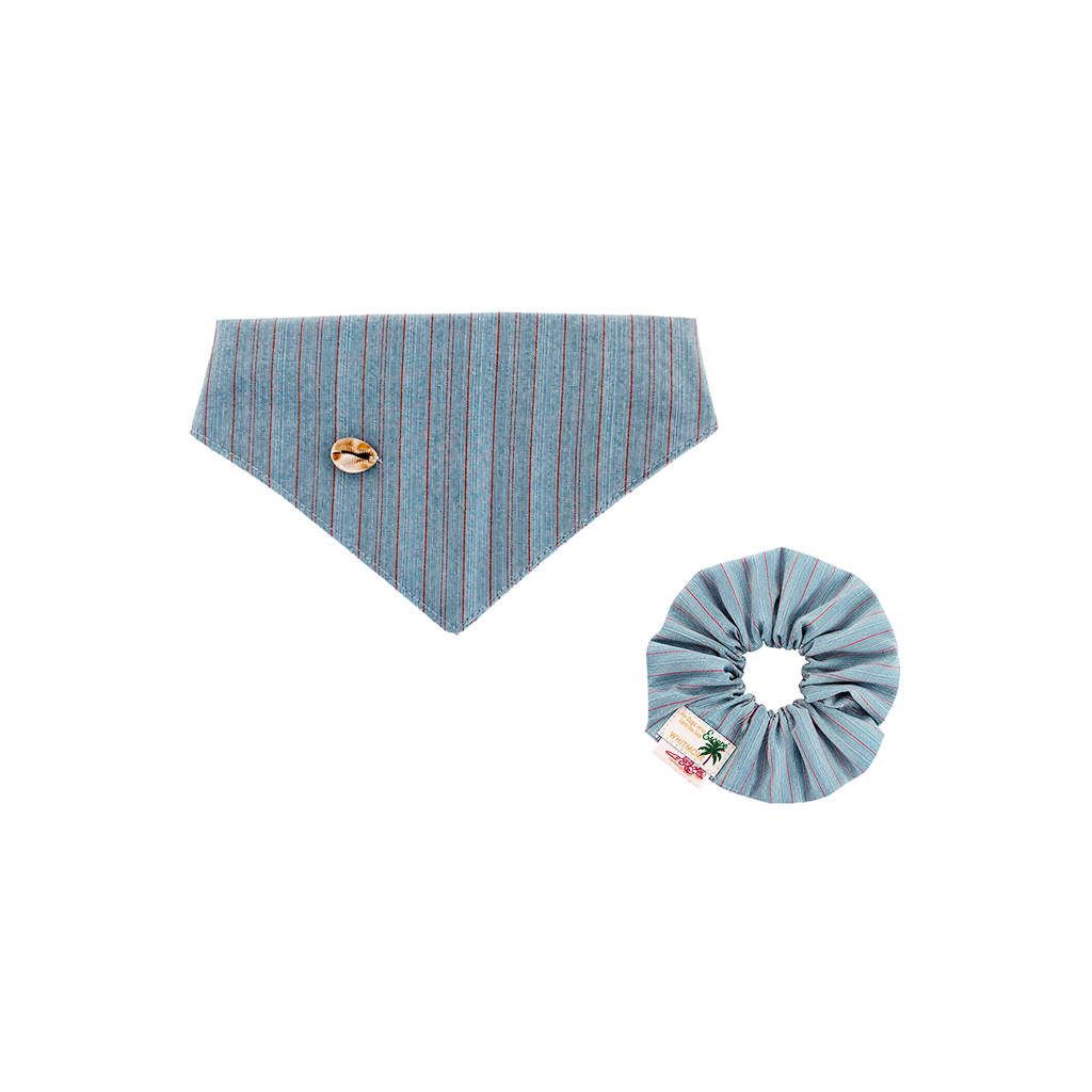 Pet Bandana & Matching Scrunchie Set: Coast Holiday Collection