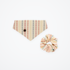 Seaside Stripe Pet Bandana & Matching Scrunchie Set