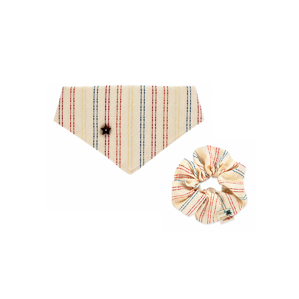 Pet Bandana & Matching Scrunchie Set: Coast Holiday Collection（副本）