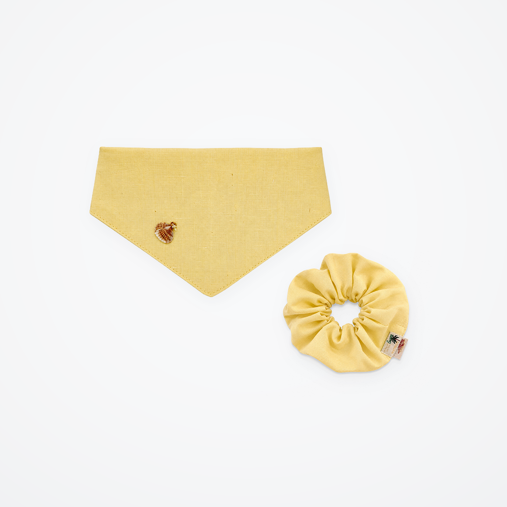 Butter Sun Pet Bandana & Matching Scrunchie Set